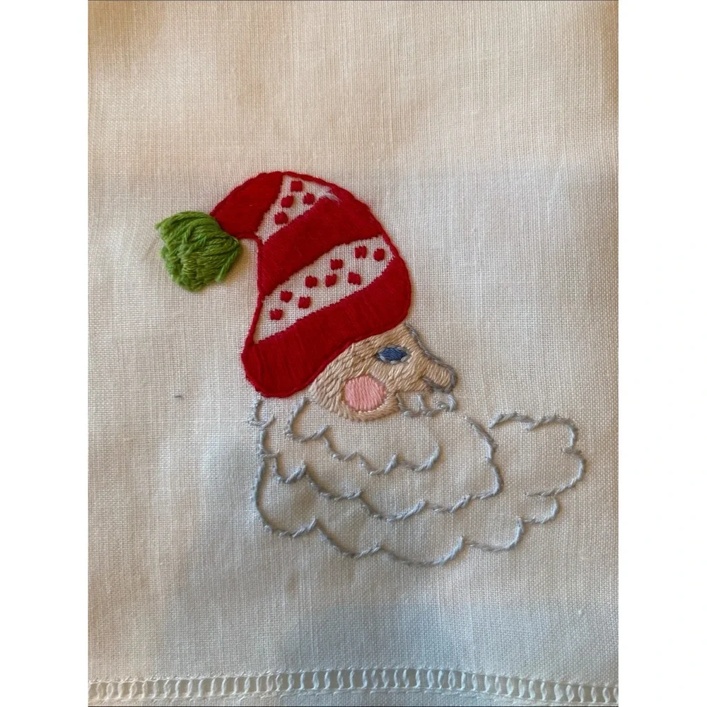 Christmas Holiday Themed Embroidered Cotton Tea Hand Towels Set of‎ 7 Variety